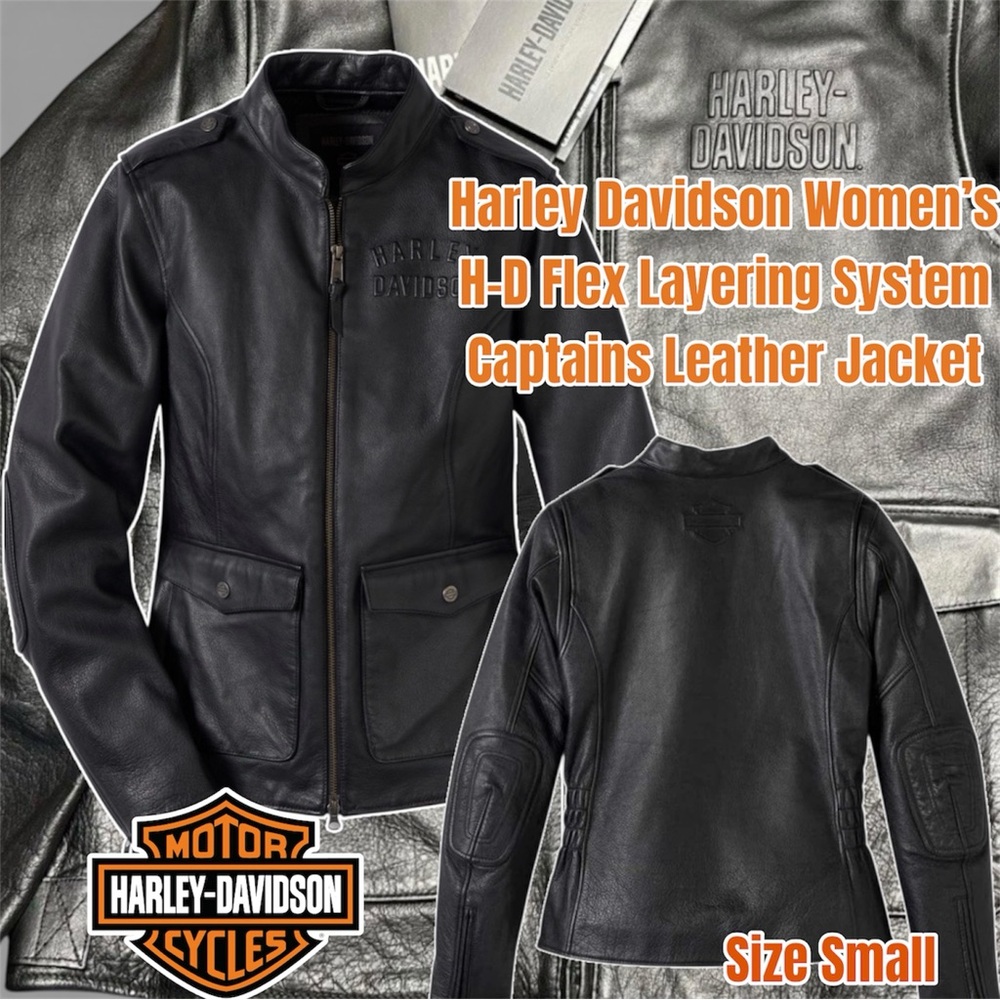 Harley Davidson Women’s H-D Flex Layering System Captains Leather Jacket, Small